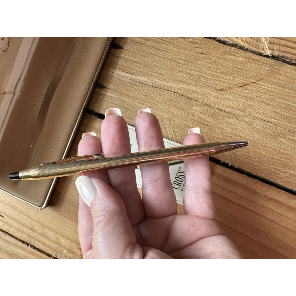 VTG CROSS Made In USA‎ 1/20 10k Gold Filled Ball Point Pen in Case Blue Ink